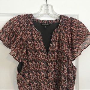 Spring dress banana republic size M. Delicate black, pink and nude paisley print